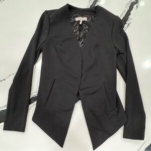 BCBGeneration Black Open Front Blazer XS Asymmetrical Hem Jacket